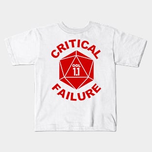 Critical Failure OGL 1.1 Kids T-Shirt